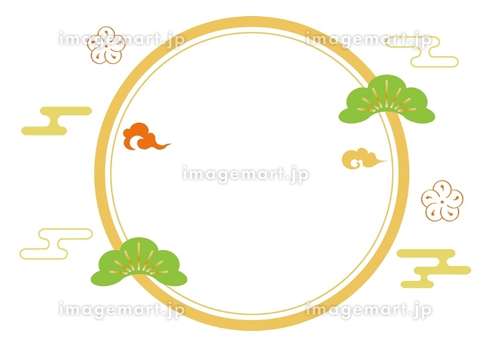 シンプルなお正月モチーフたちアフロモール2026年午年 年賀状デザインのダウンロード販売アフロモール