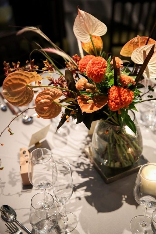 スタイル別会場装花秋・緑&白&茶色：オータムフォレスト Autumn ForestFlowers by kukka designクッカデザイン札幌&東京・花屋