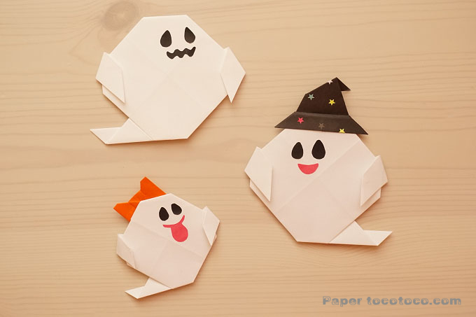 ハロウィン折り紙 簡単なかぼちゃのオバケ ジャックオーランタン の折り方たつくりのおりがみWEBSITE