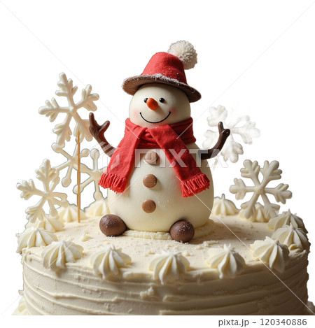 シェラトン都ホテル大阪22年クリスマスケーキ、サンタ帽をかぶった”雪だるま型”ケーキ - ファッションプレス