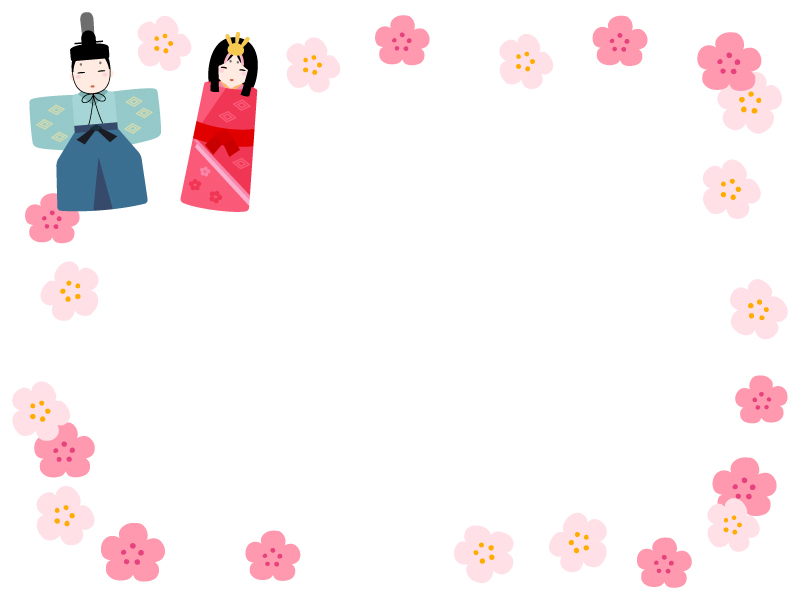 ひなまつりと梅と3月の文字入りの縦向きフレームのイラスト素材69243048- PIXTA