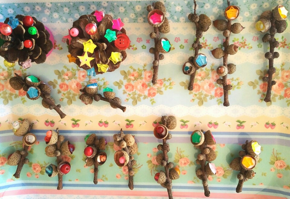 どんぐりアート どんぐりサンタさんとトナカイの置物 どんぐりくまさんの置物 by メルカリ