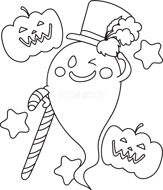 ぬりえ カボチャおばけ〜アレンジいろいろバージョン〜保育と遊びのプラットフォーム ほいくる