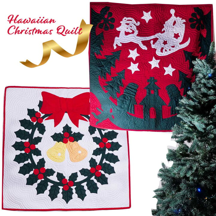 2013年クリスマス ツリーとハイビスカスののステンドグラスキルトタペストリーパターン - MonsteraHouse WebShop