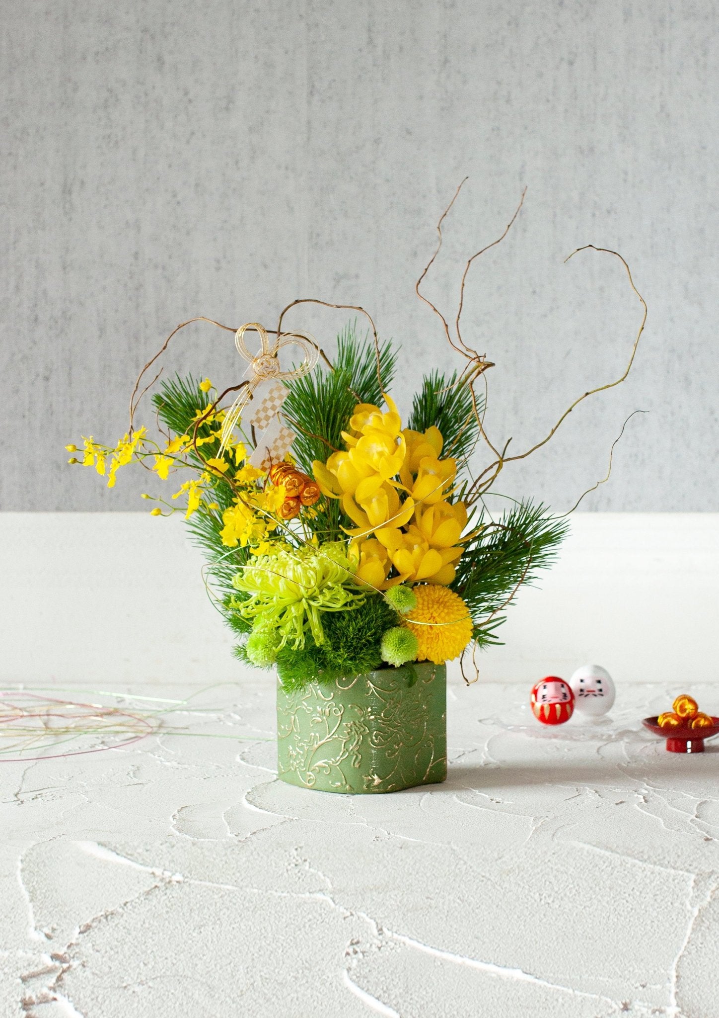 お正月の生花フラワーアレンジメントの作り方と花のもつ意味Atelier Cheer