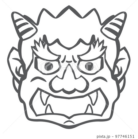 仲良し鬼さん」の塗り絵 - ぬりえやさんドットコム