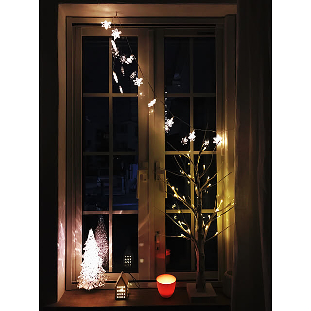 窓越しに見えるクリスマスツリー 28177002816 の写真・イラスト素材アマナイメージズ