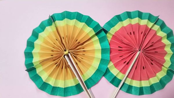 ♪たのしいようちえん♪七夕飾り 立体スイカ・二つ折りスイカ 年長・年中