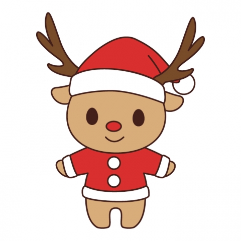 トナカイのそりに乗るサンタさんと雪の夜の背景 かわいいクリスマスイラスト イラスト素材7380362- フォトライブラリ