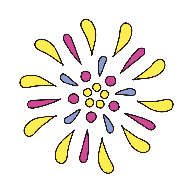 シンプルな花火の背景 花火大会 打ち上げ花火 アイコン イラスト 素材 夏 線 Stock VectorAdobe Stock