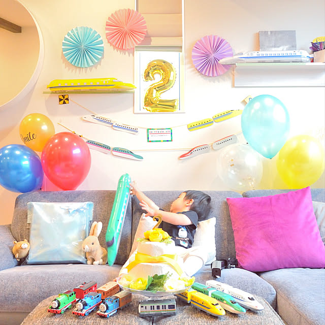 ガーランド 誕生日 バースデー 新幹線 6種類 壁面飾り - メルカリ