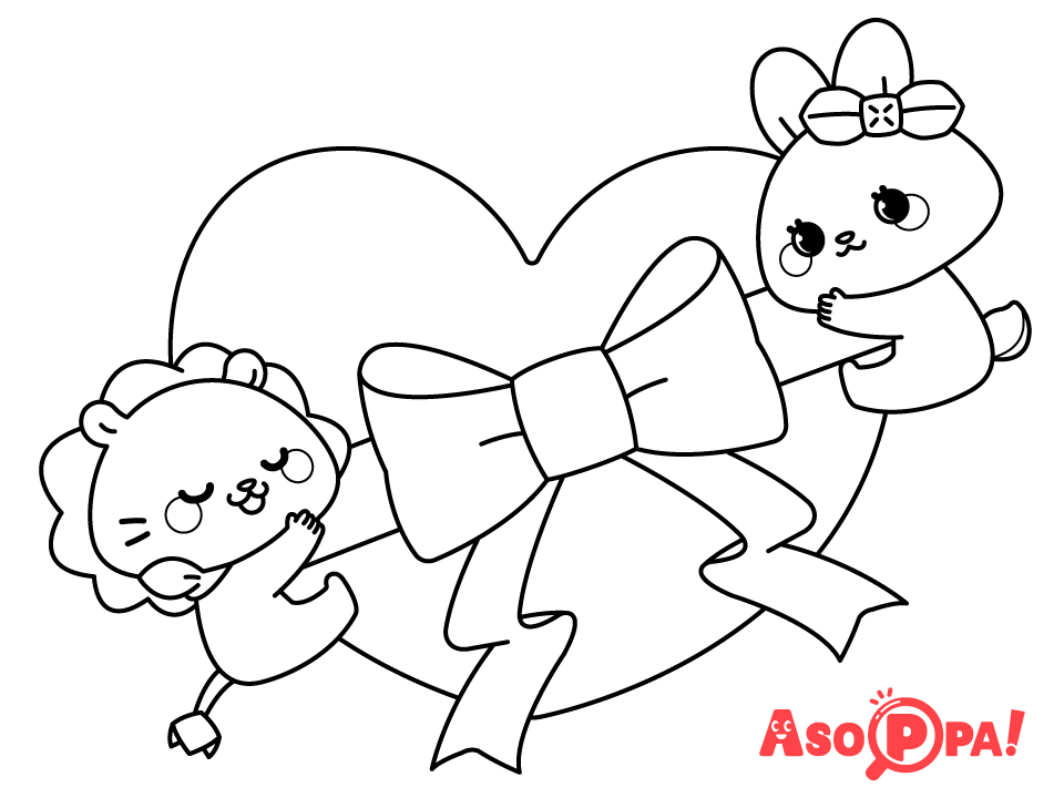 手作りチョコ 主線・黒バレンタインデー 冬の季節・行事 大人の塗り絵 ぬりえプリント