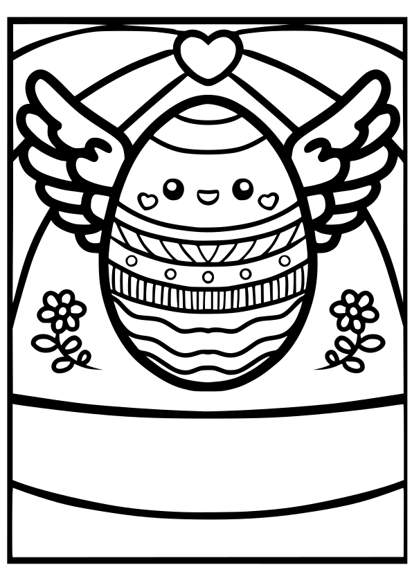 イースターエッグ・卵 春ぬりえぴよぴよプリント