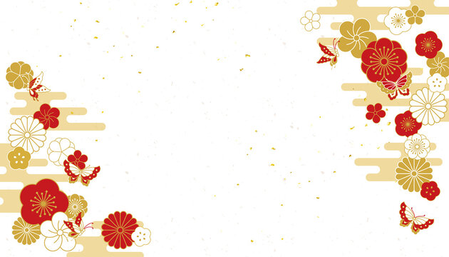 和柄の背景素材 正月飾り無料イラスト素材素材ラボ