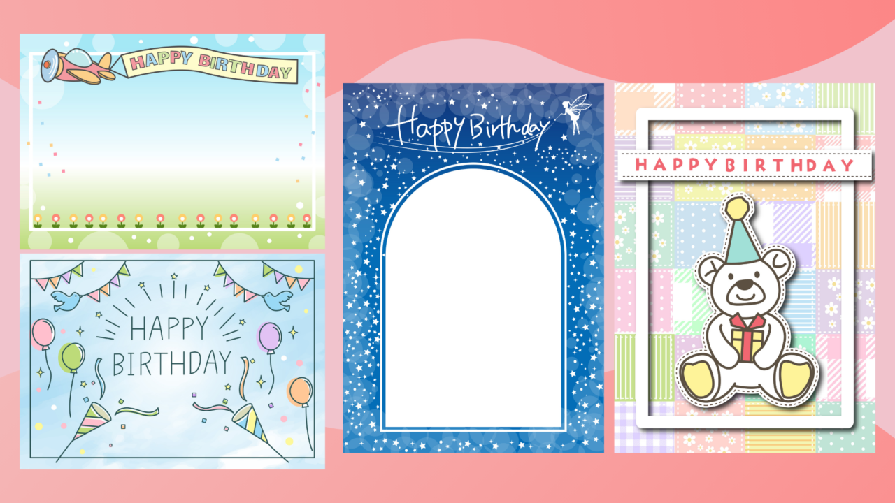 お誕生日に！メッセージカード無料テンプレートいろいろ EPS－ Free-Style – ALL FREE