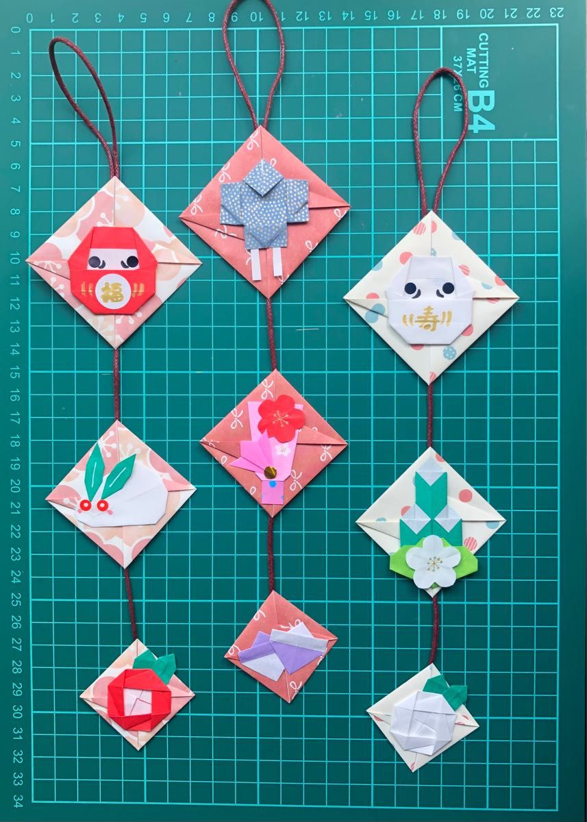 門松の折り紙子どもと作るかわいいお正月飾り♪1枚の折り紙でつくる平面の門松の折り方を紹介！│子供と楽しむ折り紙・工作