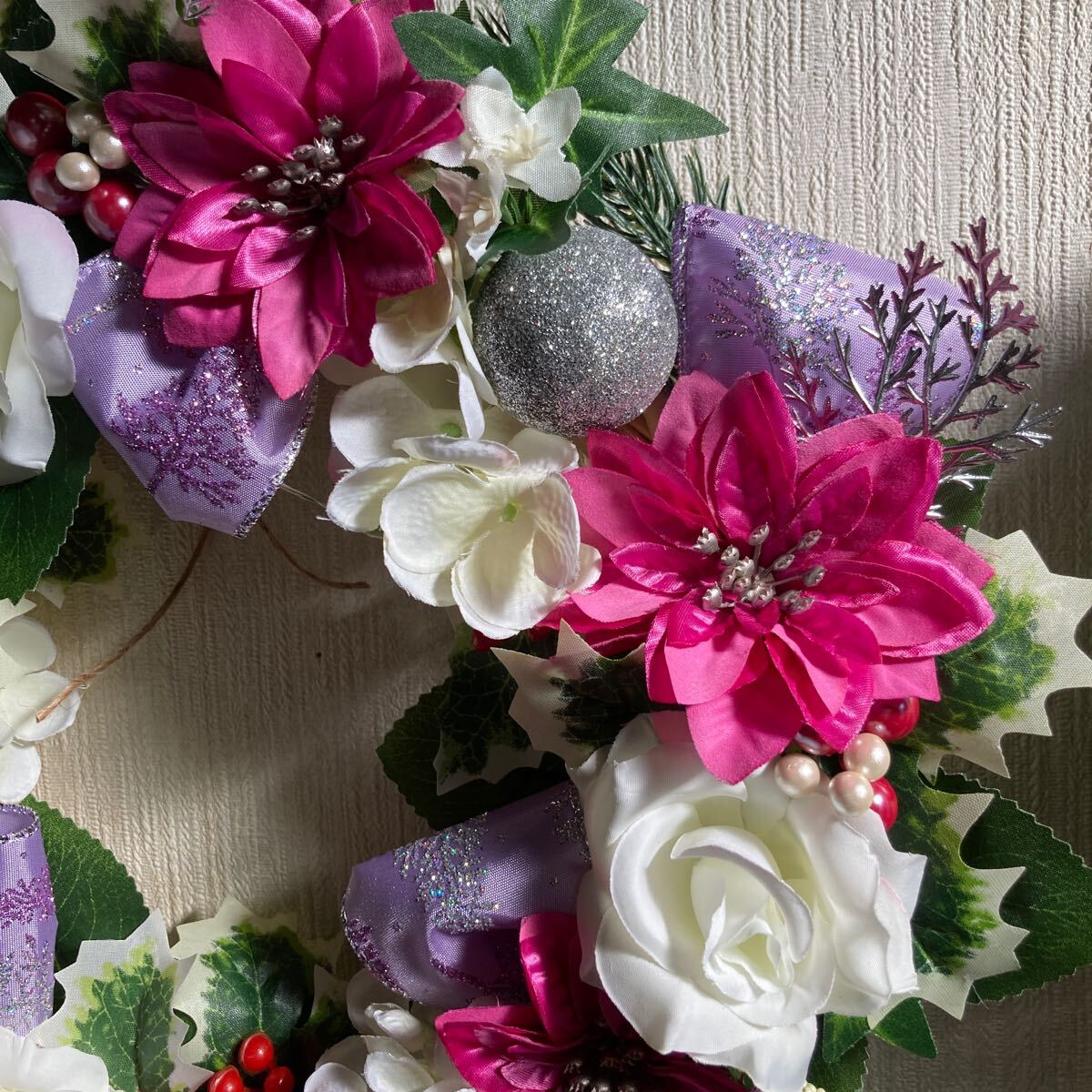 クリスマス2024 ほんのり大人ピンクのクリスマスリース アートフラワー K-FLEUR 通販 12838706Creema クリーマ