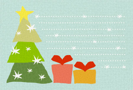 クリスマスカード かわいいサンタの無料テンプレート 印刷してご自由にお使いくださいかくぬる工房