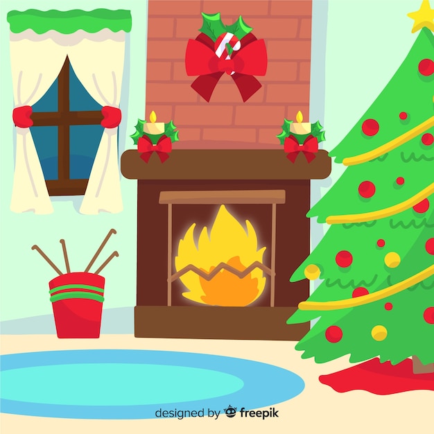 クリスマス暖炉薪薪 イラスト フリー素材PSD無料ダウンロード - Pikbest