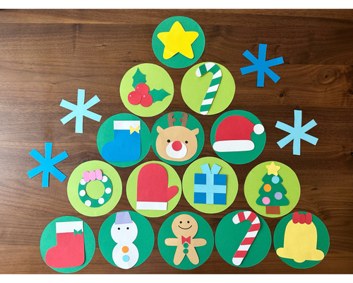 紙で作るかわいい壁面飾り クリスマスツリーとオーナメント 音声解説あり How to make paper christmas tree walldecoration