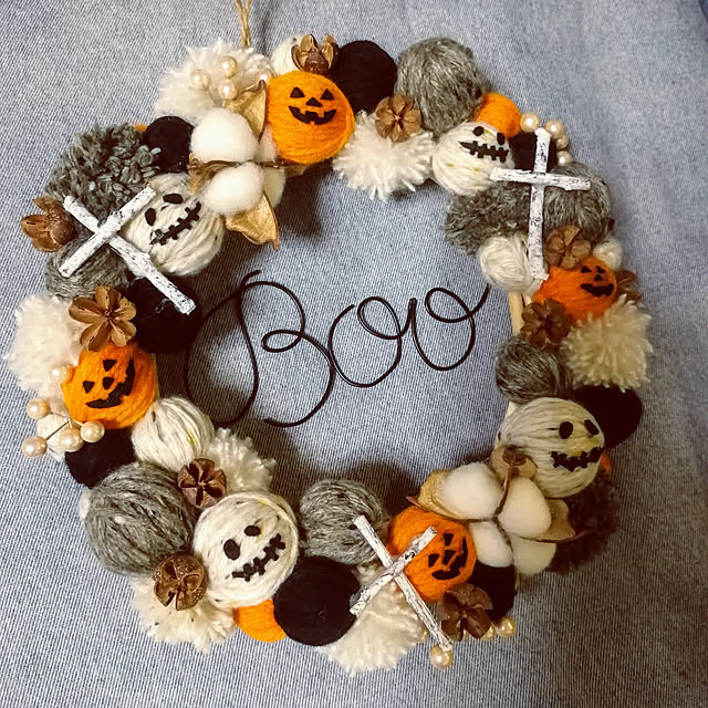 ハロウィンリース手作りキットリース15センチ 花材 キットハロウィン飾り -グレイスギフトモール店 - プレゼント＆ギフトのギフトモール