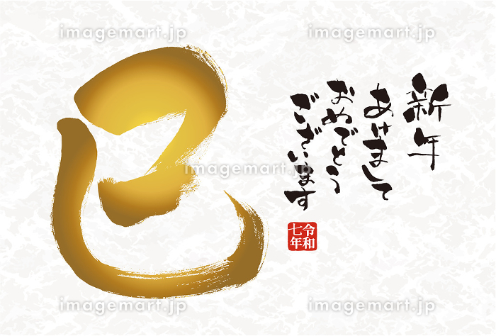 干支 巳年・蛇 ・かっこいい イラスト年賀状デザインKKN-002NTカメラのキタムラ年賀状