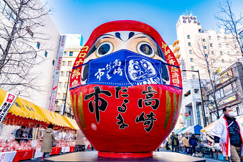 高崎だるま 赤 21号 70×67×75cm 社運隆盛・大願成就 HKDM-21-RE-15 直送品- アスクル