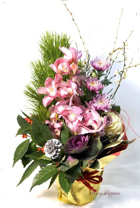 お正月用フラワーアレンジメント2種類予約受付中です@京都の花屋京都グリーンショップのブログ by カワナミプランテーション