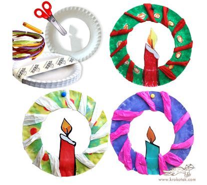 保育園幼稚園 紙皿クリスマスリース製作アイデア作り方10選 1歳児、2歳児、3歳児、4歳児、5歳児男性保育士あつみ先生の保育日誌 おすすめ絵本と制作アイデア