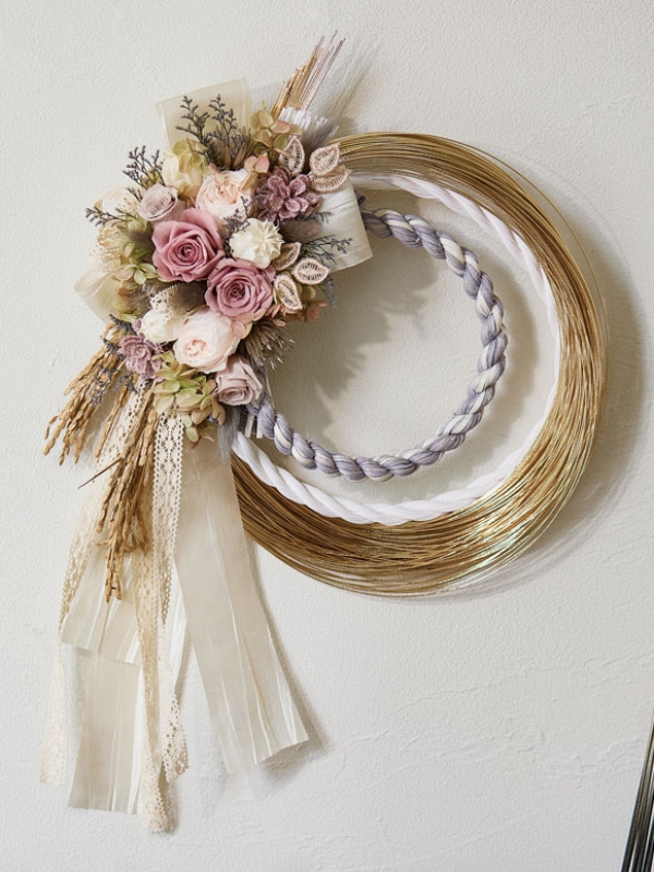 ≪お正月飾り・しめ縄リース≫ S しめ縄 水引 お飾り お正月 水引リース しめ縄リース No.11-001iichi日々の暮らしを心地よくするハンドメイドやアンティークのマーケットプレイス