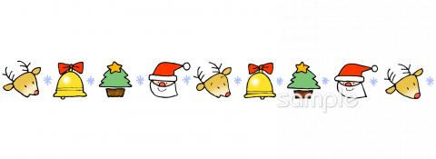かわいいクリスマスライン：イラスト無料
