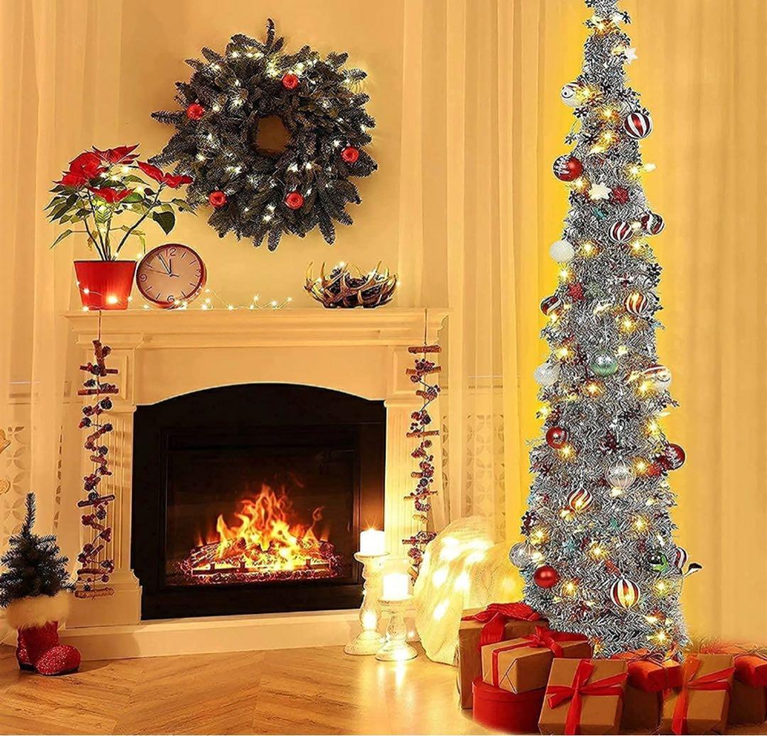 9ガラスのクリスマスツリー装飾置物キラキラの電飾夜灯お祭り気分の