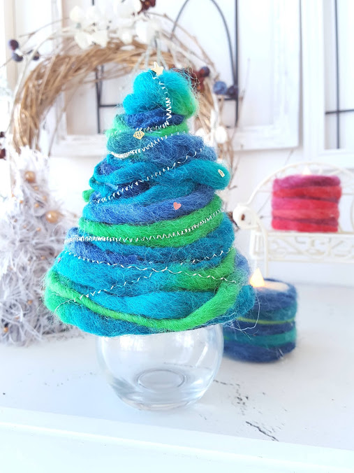 簡単 100均毛糸🎅クリスマスツリーの作り方🌲 ボンド不要✨縫わない✨ DIY How to make a yarn Christmastree.christmas ornament