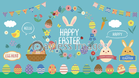 4月のイラスト イースター・エッグ無料イラスト素材素材ラボ