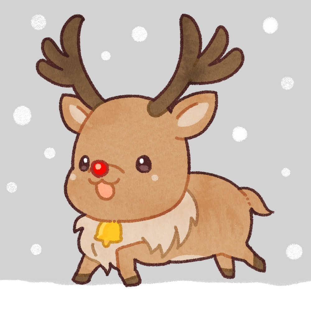 トナカイ・クリスマス 可愛いイラスト フリー素材 – アイコン・イラストダウンロードサイト OWL STOCK -オウルストック
