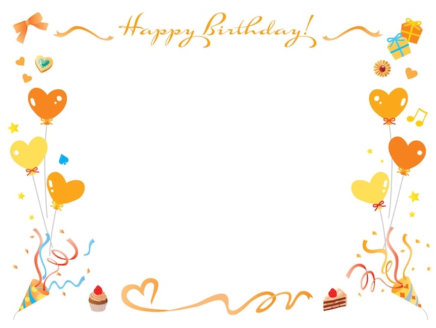 お誕生日カード、ハッピーバースデーフレームのイラスト素材82248936- PIXTA