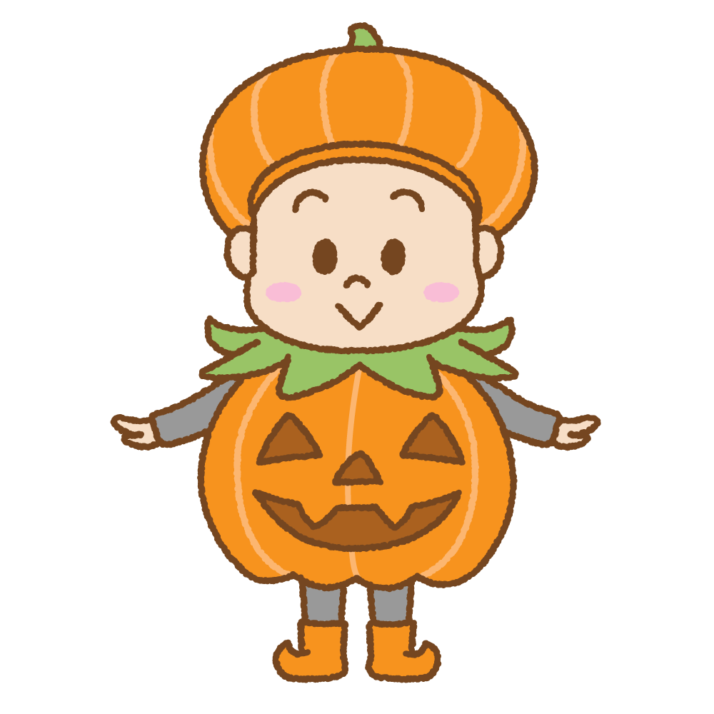 生活・保育・行事・秋 ハロウィンかぼちゃのかわいいフリーイラストフタバのフリーイラスト