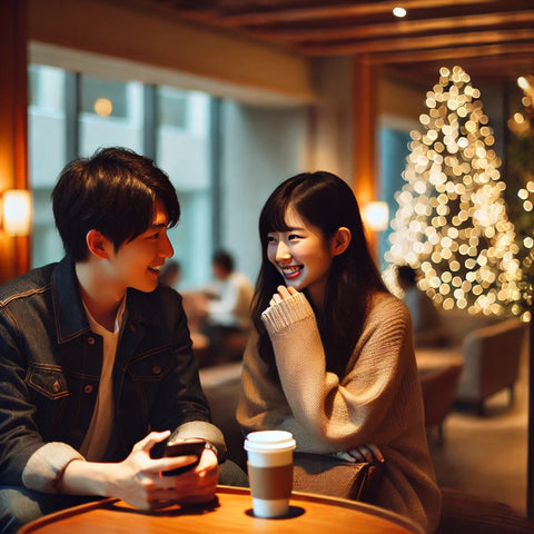 クリスマスプレゼントを交換するカップル 彼のボーイフレンドや夫にクラフトペーパーでプレゼントを与える女性の手 新年の装飾が施された木製のテーブルトッププランビュー ストック動画 © SoftForest275596628