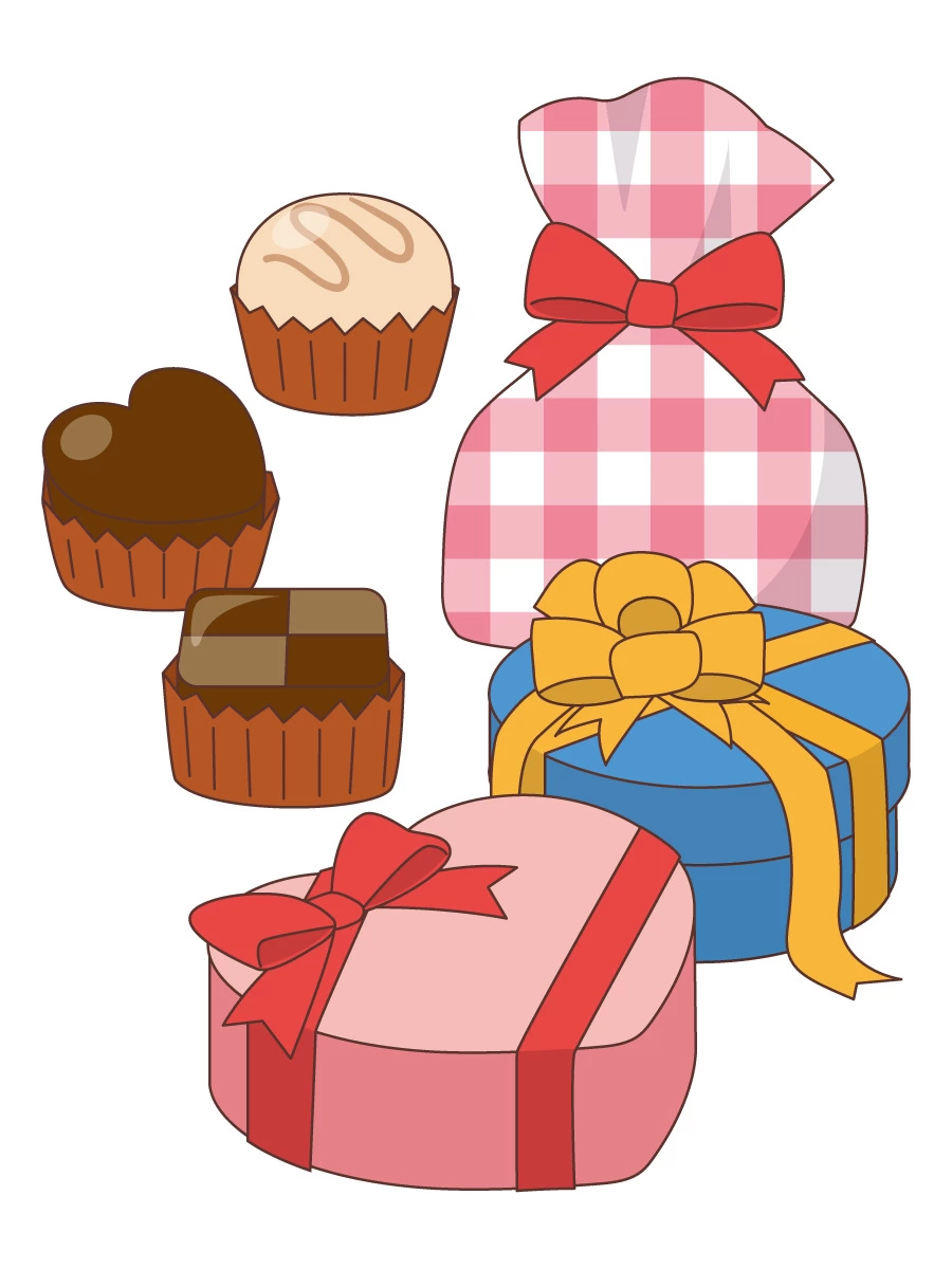 バレンタインチョコのイラスト リボン無料イラスト素材のillalet
