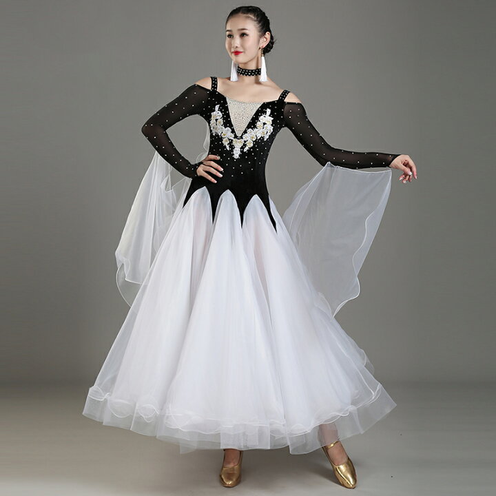 新入荷 レディース社交ダンス高級ドレス 競技パーティー試合ワルツダンスドレス セミオーダー ピッタリ