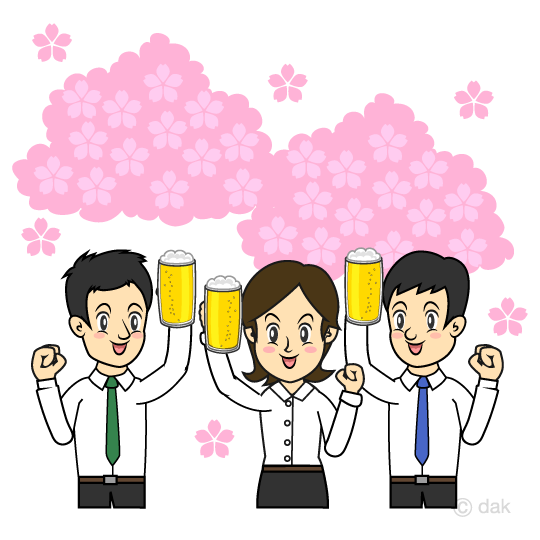 フリーイラスト6種類のお花見を楽しむ人々のセットでアハ体験GAHAG著作権フリー写真・イラスト素材集 - GAHAG著作権フリー写真・イラスト素材集