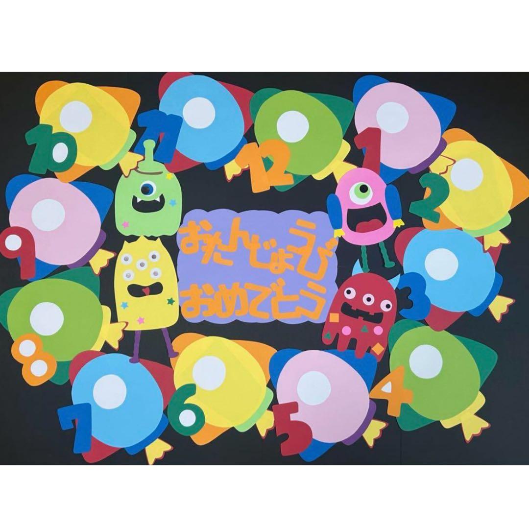 壁面飾り お誕生日表 季節のモチーフ 型紙 yu＊ 通販 17395390Creema クリーマ