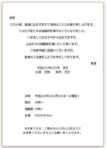 ワード 結婚式招待状 中紙 テンプレート 雛形無料イラスト素材素材ラボ