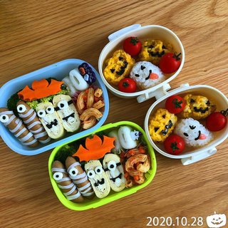 kodomo_bento.recipe ←他の投稿はこちらから お弁当のおかずがハロウィンに🎃💕 作り方も難しくないから忙しい朝にも助かる🥹⁂「どんなお弁当作ろうかな」が30秒で解決！ ⁂ キャラ弁デコ弁のレパートリーを増やせる！ ⁂ 簡単時短の朝昼夜ごはんが叶う！ ぜひ