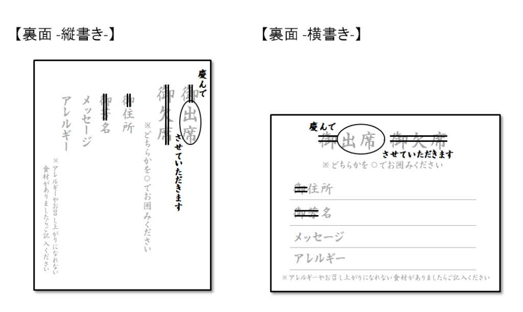 結婚式招待状の返信マナー、表書き 裏書きの基本的な書き方WEDDINBLOG