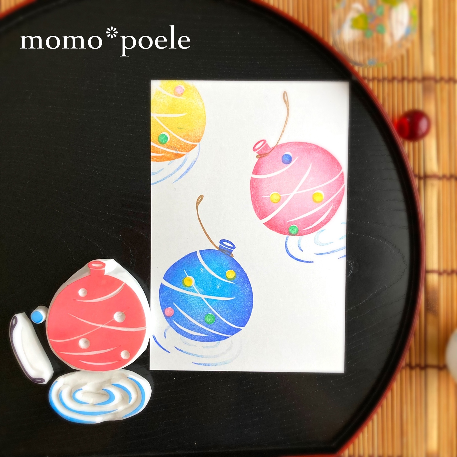 残暑お見舞い絵てがみとお月見QPの思い立ったら吉日~絵手紙・消しゴムはんこ・小物作り～