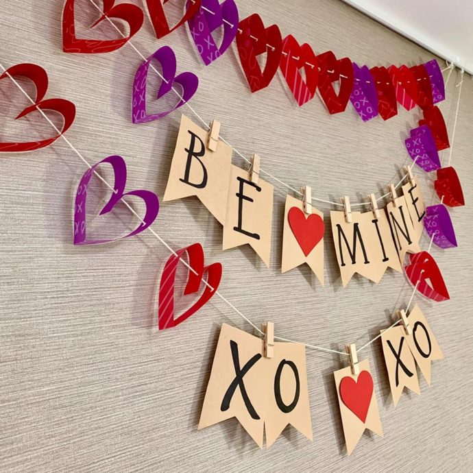 フェルトと紙の手作りハートのガーランド作り方 バレンタイン飾りInterior Design Box 海外の使えるインテリア術