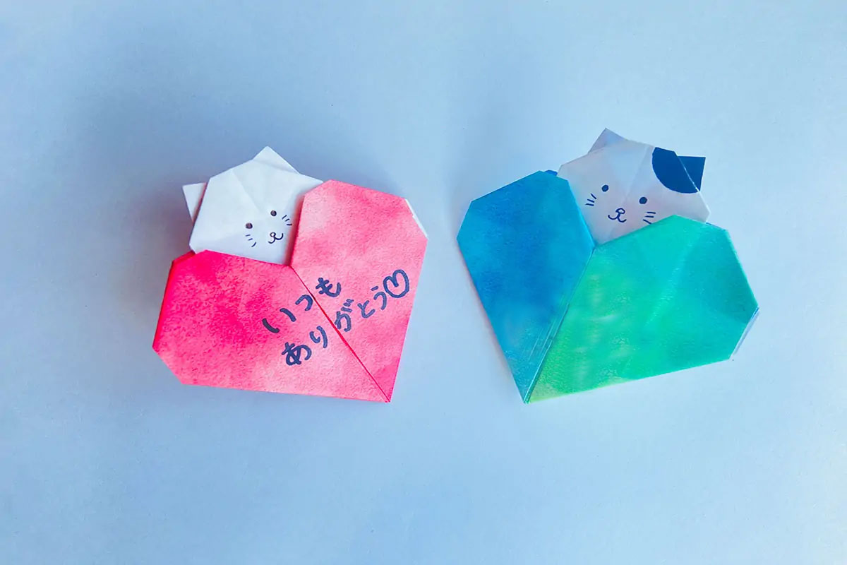 折り紙 1枚で可愛いハートの飾り 七夕やお誕生日、バレンタインにも！ DIYHow to make a heart ring ornamentwith origami. Valentine