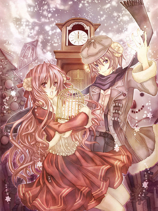 クリスマスにプレゼントをもらう男の子のフリーイラストフリーイラスト・クラシック フリクラ