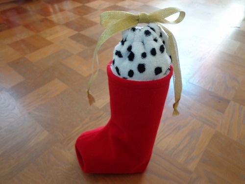 SEOタイトル：フェルトで作るサンタブーツ 無料型紙＆作り方 手作りおままごと手芸＊あまなつのフェルトキッチン＊